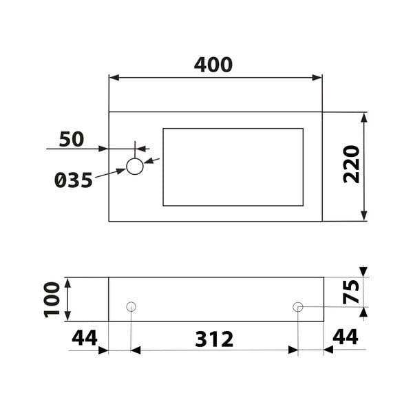 Czarna kamienna umywalka 40x22 cm Blok – Sapho-image-3