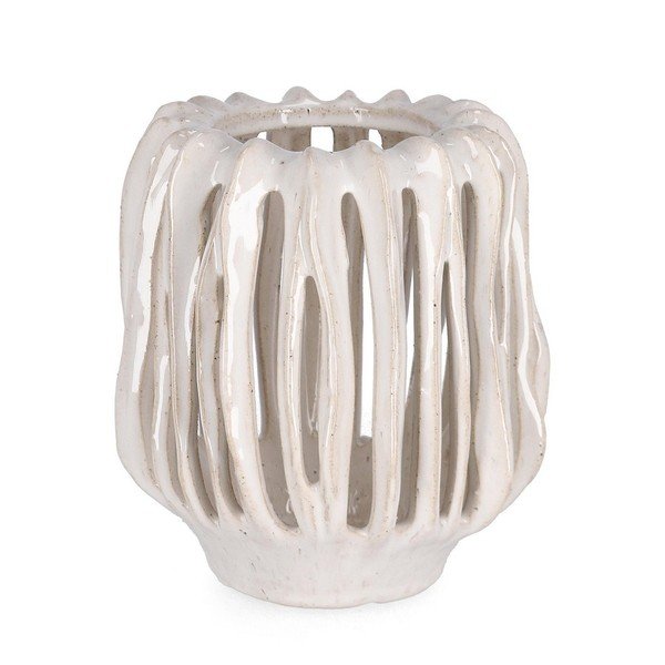 Kremowy ceramiczny ręcznie wykonany wazon (wysokość 17 cm) Naoko – Bizzotto