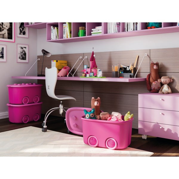 Różowy plastikowy pojemnik dziecięcy 58x39x32 cm Funny Box – KIS-image-1