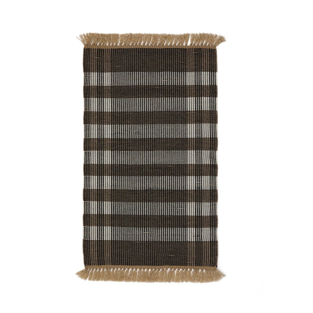 Czarny dywan dwustronny tkany ręcznie 60x90 cm Barani – Kave Home