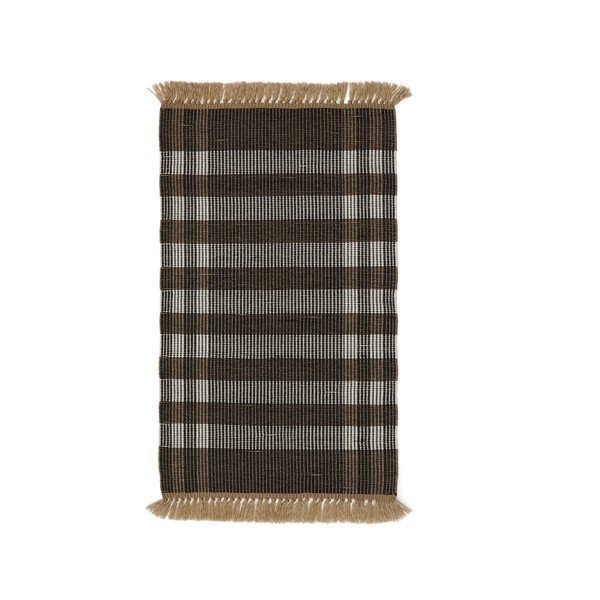 Czarny dywan dwustronny tkany ręcznie 60x90 cm Barani – Kave Home