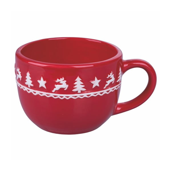 Czerwony świąteczny kubek ceramiczny 410 ml Xmas – Villa d'Este