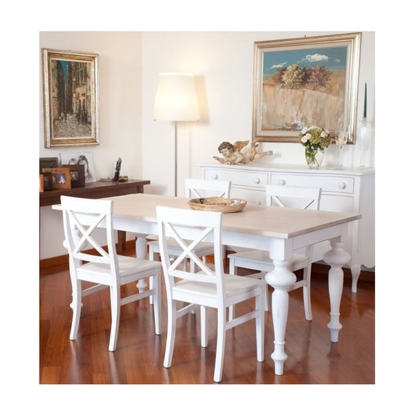 Biały stół rozkładany z drewna Castagnetti Adeline