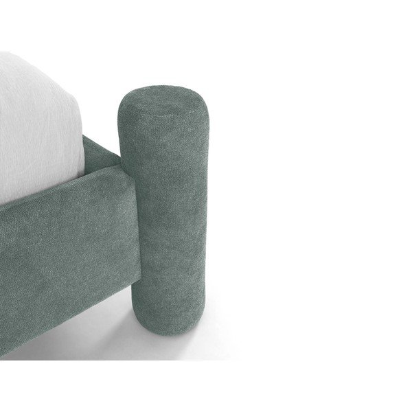 Jasnoniebieskie tapicerowane łóżko dwuosobowe ze stelażem 160x200 cm Vera – Micadoni -image-4