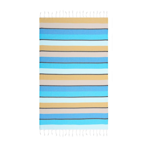 Turkusowy ręcznik hammam Begonville Corsica Beach, 180x100 cm