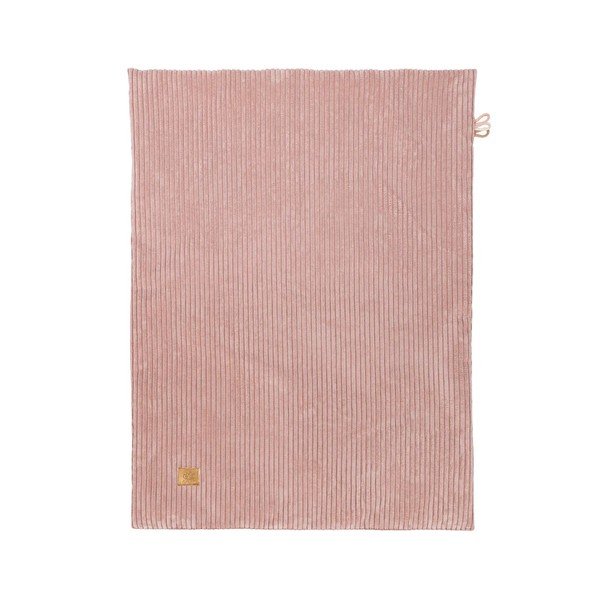 Różowy koc dziecięcy sztruksowy 100x77 cm – Meowbaby