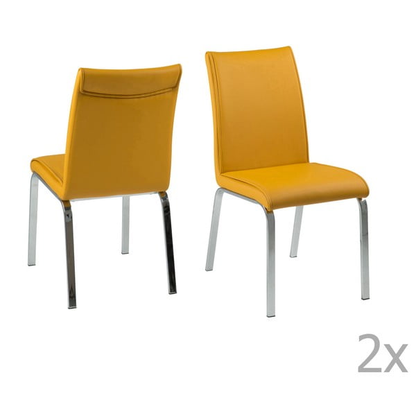 Zestaw 4 żółtych krzeseł Actona Leonora