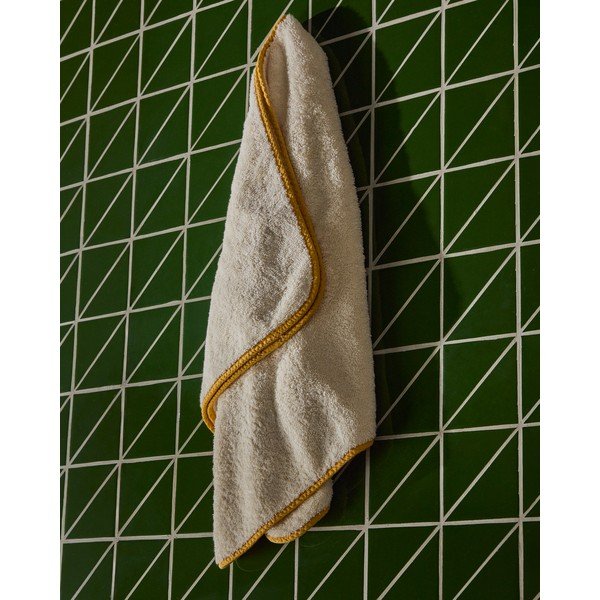 Żółty/biały bawełniany ręcznik frotte 50x90 cm Sedora – Kave Home-image-1