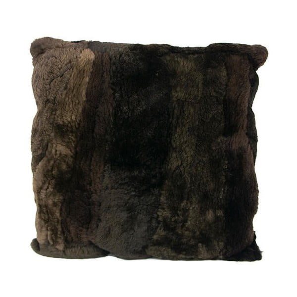 Futrzana poduszka 45x45 cm, czarnobrązowa