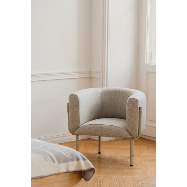 Szary wełniany fotel Ubi – noo.ma-image-1