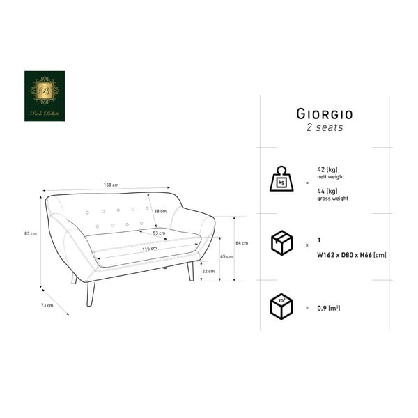 Fioletowa sofa 2-osobowa Mazzini Sofas Amelie-image-1