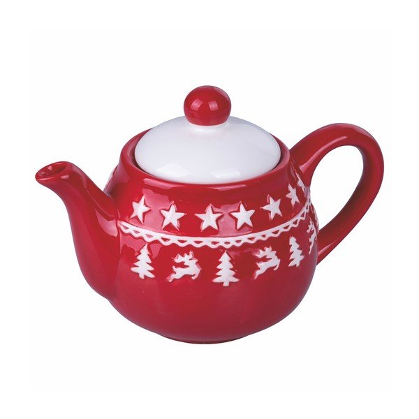Biało-czerwony świąteczny ceramiczny dzbanek do herbaty 520 ml Xmas – VDE Tivoli 1996-image-1