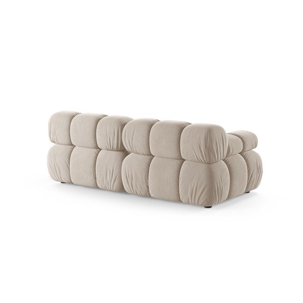 Kremowa aksamitna sofa modułowa 188 cm – Micadoni -image-2