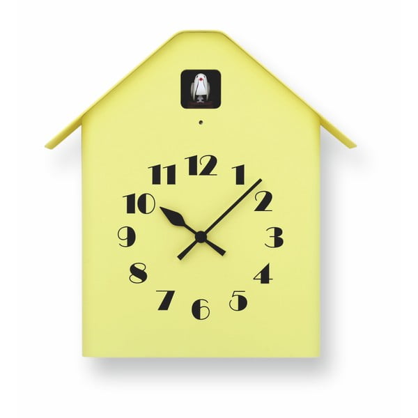 Żółty zegar z kukułką Lemnos Clock Dachs Cuckoo