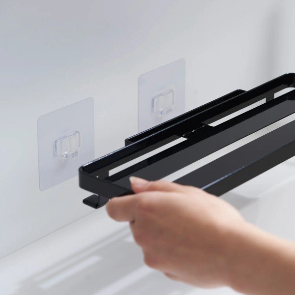 Stalowa półka łazienkowa w kolorze matowej czerni bez wiercenia Film Hook – YAMAZAKI-image-3