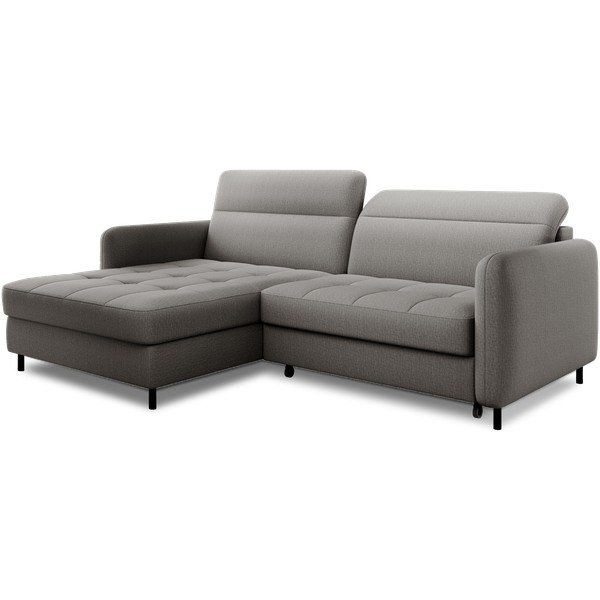 Szary aksamitny rozkładany/ze schowkiem narożnik (lewostronny/z szezlongiem) Gomsi – ELTAP-image-2