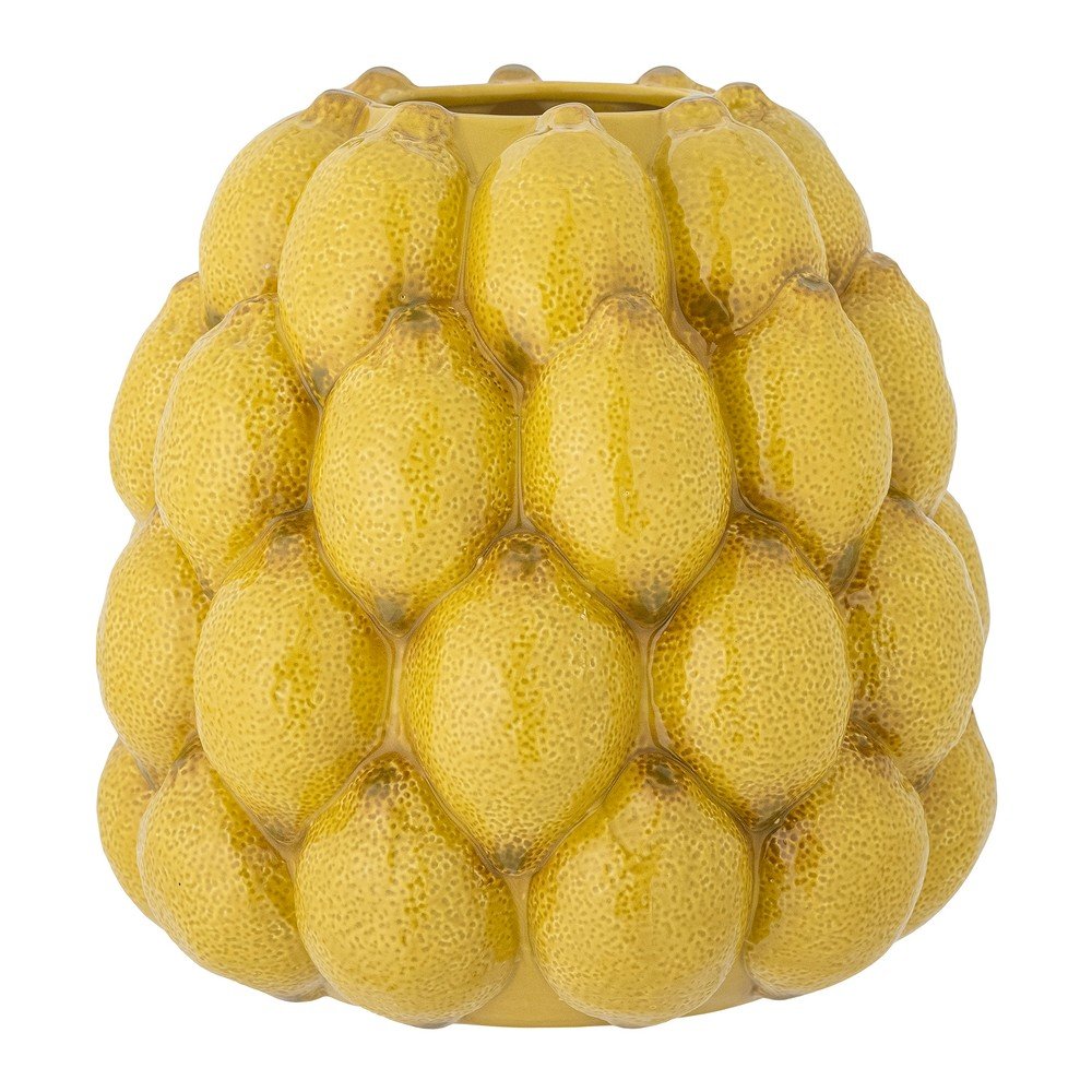 Żółty kamionkowy ręcznie malowany wazon (wysokość 22 cm) Limone – Bloomingville