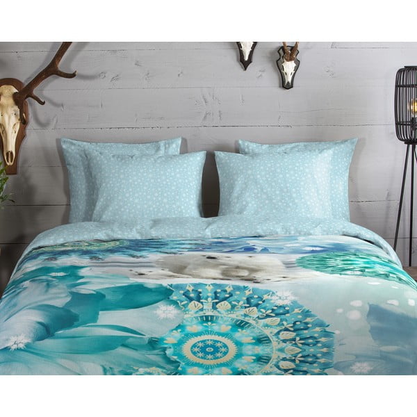 Niebieska flanelowa pościel jednoosobowa 140x200 cm Seppo – HIP-image-2