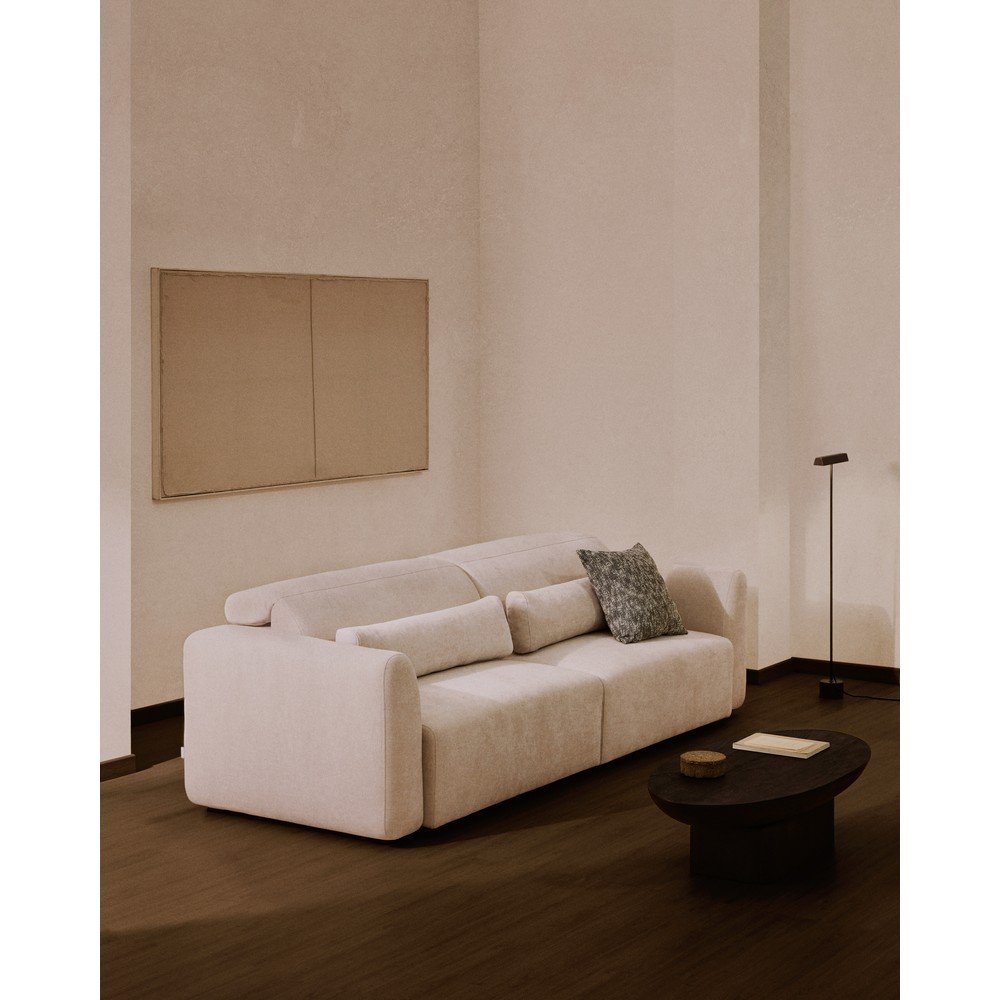 Beżowa częściowo rozkładana/rozkładana sofa z tkaniny szenilowej z szezlongiem 290 cm Lares – Kave Home (zdjęcie 10)