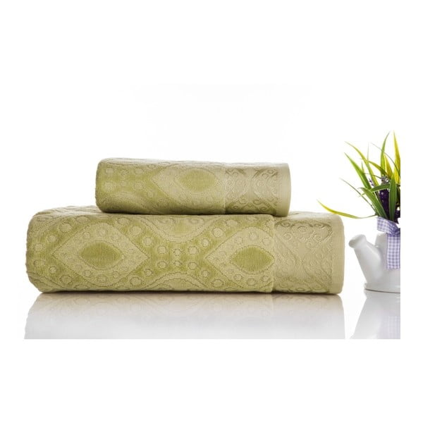 Zestaw 2 ręczników Sal Green, 50x90 cm a 70x140 cm