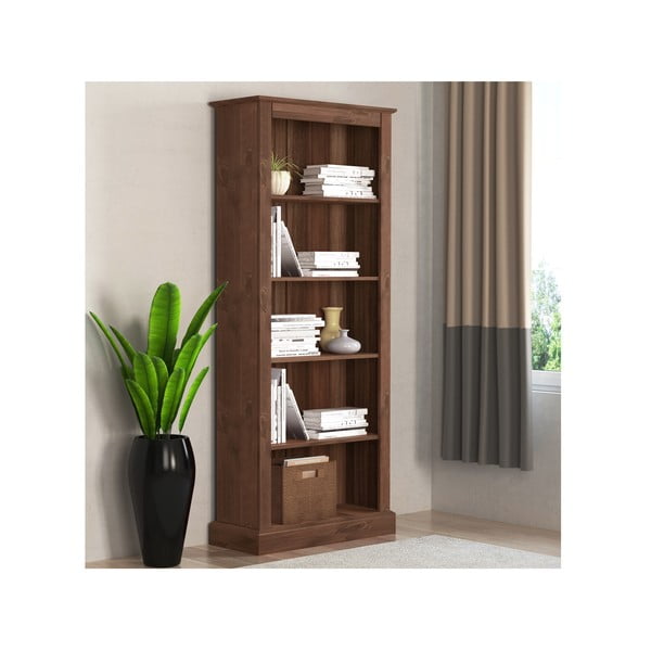 Brązowy regał z litego drewna sosnowego 181x31 cm Mille – Støraa-image-1