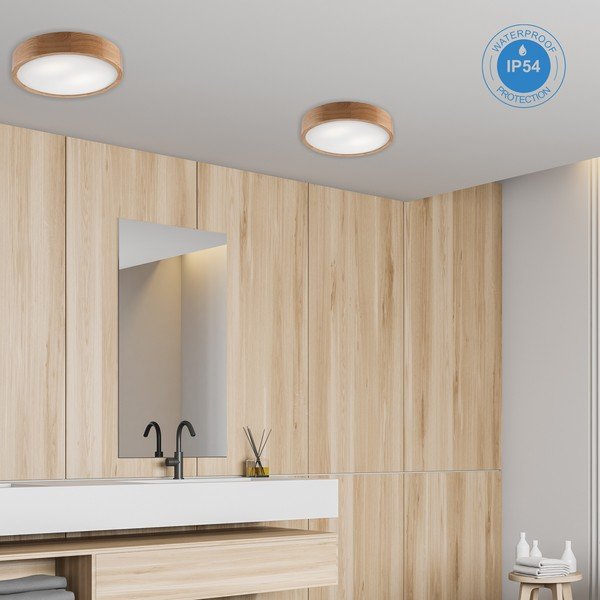 Lampa sufitowa w naturalnym kolorze ze szklanym kloszem Eveline – LAMKUR-image-3