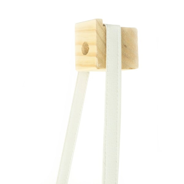 Biała doniczka wisząca z drewna jodłowego Surdic Colgantes, 17x62 cm-image-2