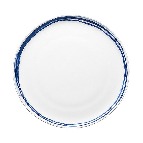 Biało-niebieski talerz porcelanowy Santiago Pons Line, ⌀ 27 cm 