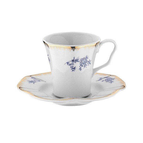 Zestaw 6 porcelanowych filiżanek ze spodkami Kutahya Miragho