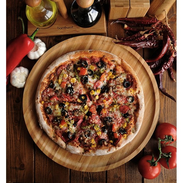 Obrotowa taca bambusowa Bambum Lily, ⌀ 28 cm-image-1