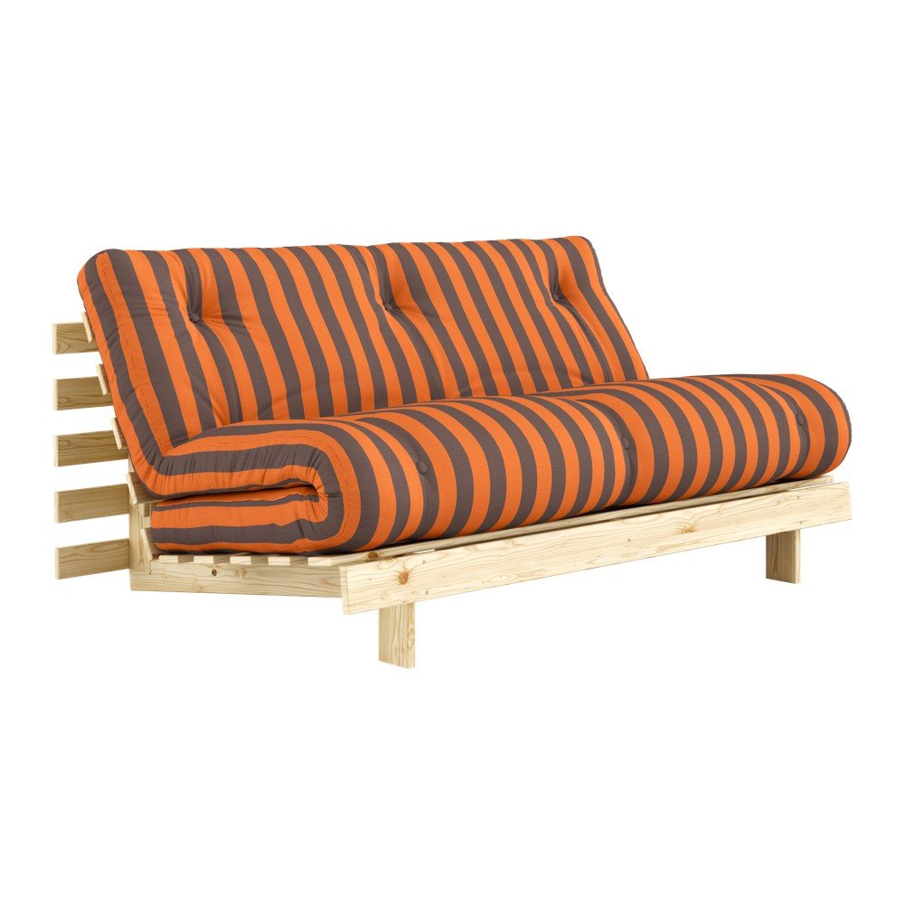 Pomarańczowa/brązowa rozkładana sofa 160 cm Roots – Karup