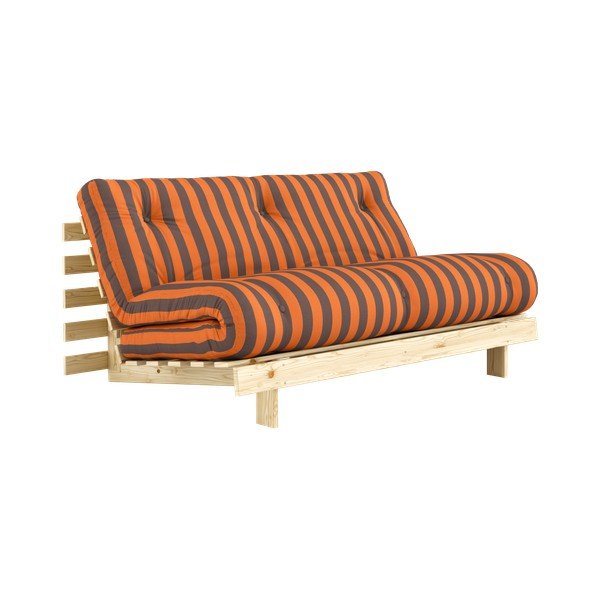Pomarańczowa/brązowa rozkładana sofa 160 cm Roots – Karup