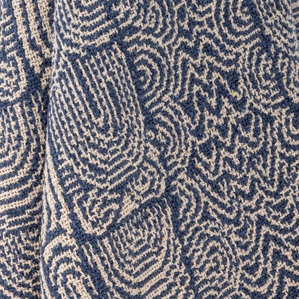 Niebieski koc z mieszanki bawełny 130x160 cm Bresso – Bloomingville-image-4