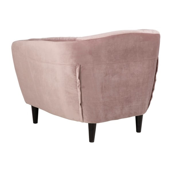Pudroworóżowy aksamitny fotel Actona Ria-image-2
