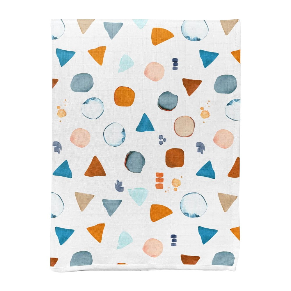 Biały koc dziecięcy muślinowy 75x100 cm Geo – Mijolnir