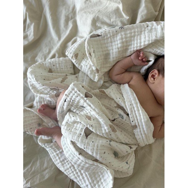 Koc dziecięcy z bawełny organicznej w kolorze kości słoniowej 100x100 cm Dreamland – Cam Cam Copenhagen-image-3