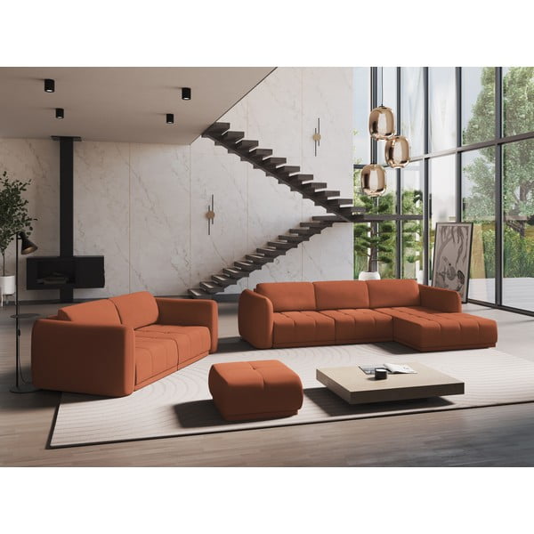Pomarańczowa sofa 210 cm Hoku – Makamii-image-1