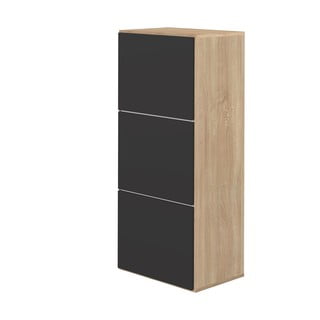 Czarna szafka na buty w dekorze dębu Bamboo – TemaHome 