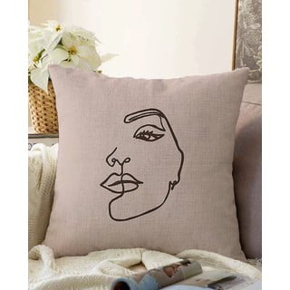 Beżowa poszewka na poduszkę z domieszką bawełny Minimalist Cushion Covers Chenille, 55x55 cm