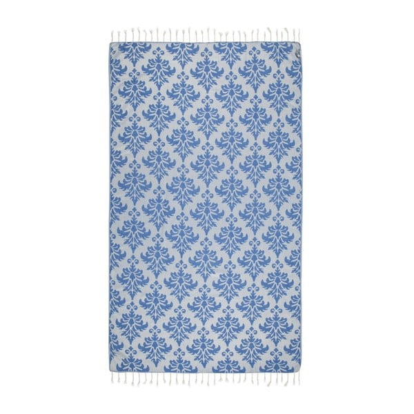 Niebieski ręcznik hammam Kate Louise Serafina, 165x100 cm