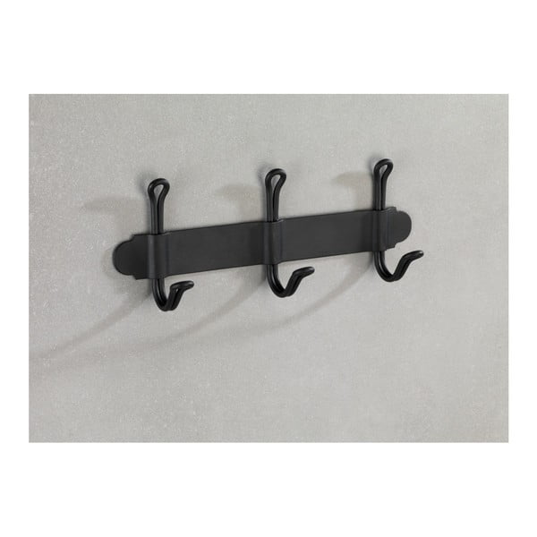 Czarny potrójny samoprzylepny haczyk ścienny Wenko Nostalgia-image-4