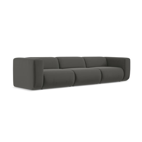 Szara aksamitna sofa 319 cm Ekahi – Makamii-image-2