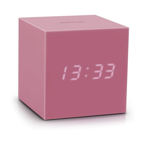Różowy budzik LED Gingko Gravitry Cube
