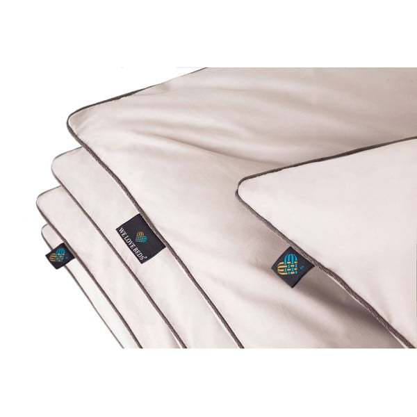 Jasnoszara poszwa na kołdrę dwuosobowa/przedłużona z bawełny egipskiej 200x220 cm Perla – WeLoveBeds-image-1