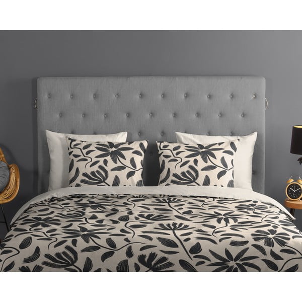 Czarno-beżowa bawełniana pościel jednoosobowa 140x220 cm Emilia – Good Morning-image-2