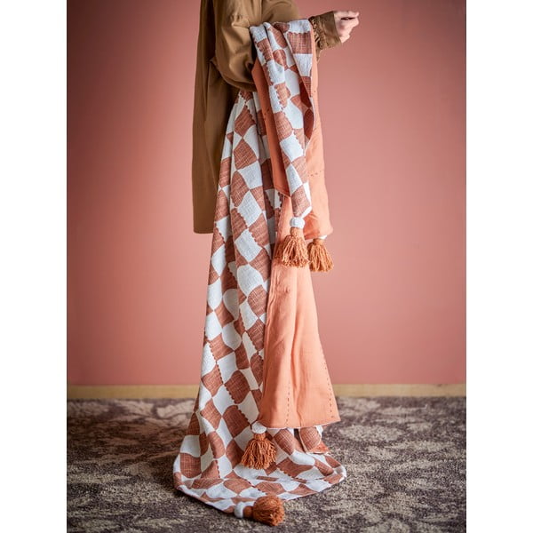 Brązowo-beżowy bawełniany koc 130x150 cm Chola – Bloomingville-image-2