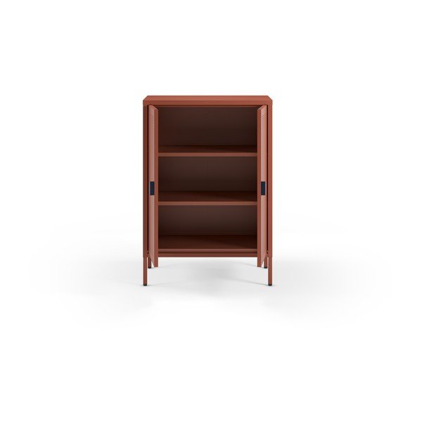 Metalowa szafka w kolorze terakoty 70x100x40 cm Sayla – Marckeric-image-3