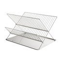 Metalowy ociekacz dwupiętowy w kolorze srebra z połyskiem 41x31 cm Dry-It – Mette Ditmer Denmark