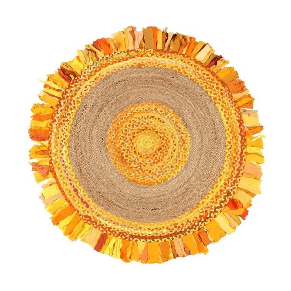 Okrągły dywan z juty i bawełny Eco Rugs Gold, Ø 150 cm