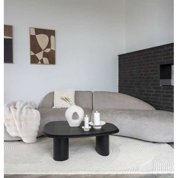 Czarny stolik z blatem w dekorze jesionu 78x96 cm Tirano – House Nordic-image-1